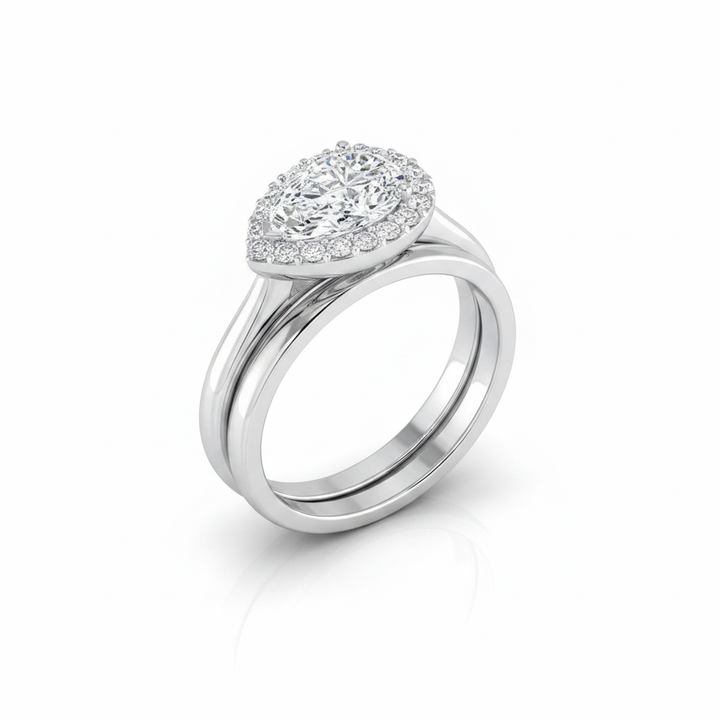 The Etta Matching Wedding Band, Pear in Platinum | RockHer