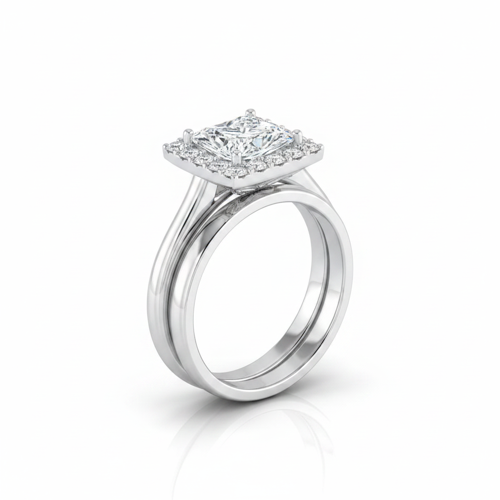 The Etta Matching Wedding Band, Princess in Platinum