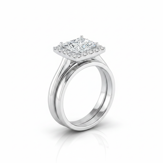 The Etta Matching Wedding Band, Princess in Platinum