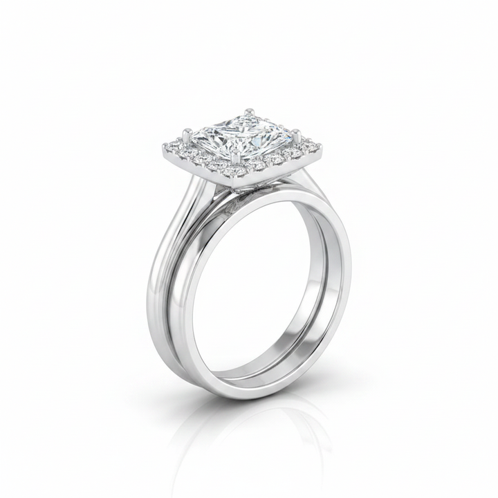 The Etta Matching Wedding Band, Princess in Platinum | RockHer