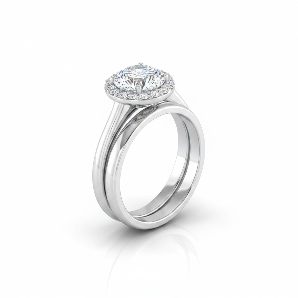 The Etta Matching Wedding Band, Round in Platinum