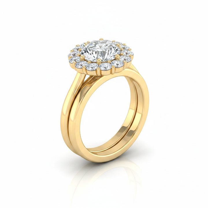 The Faith Matching Wedding Band, Round in 18K Yellow Gold | RockHer