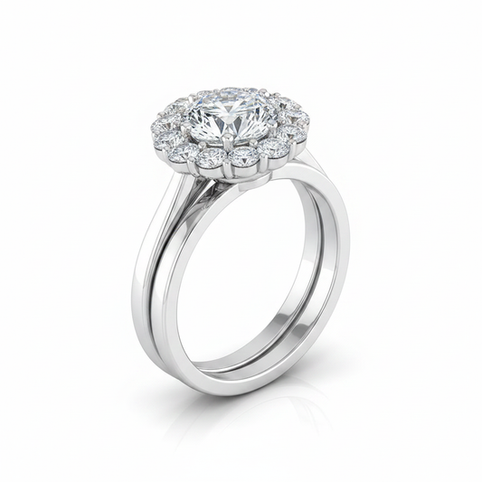 The Faith Matching Wedding Band, Round in Platinum