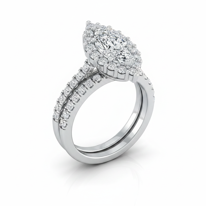 The Fiona Matching Wedding Band, Marquise in 18K White Gold