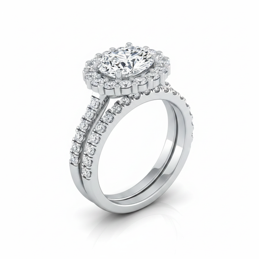 The Fiona Matching Wedding Band, Oval in 18K White Gold