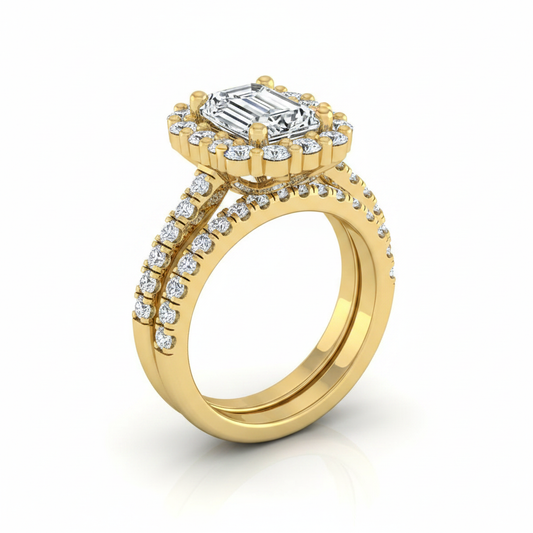 The Fiona Matching Wedding Band, Emerald in 18K Yellow Gold
