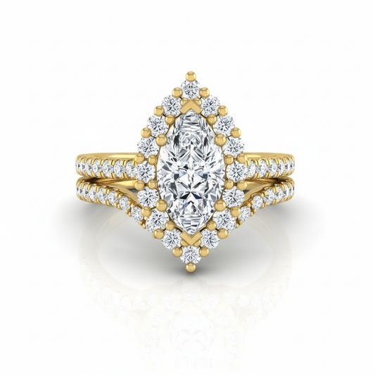 The Fiona Matching Wedding Band, Marquise in 18K Yellow Gold