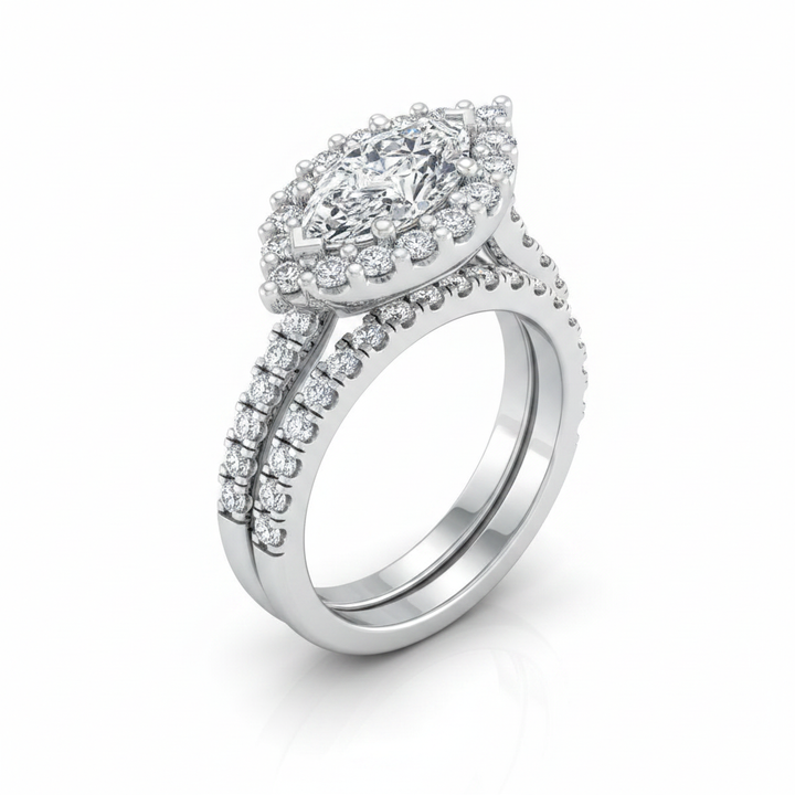 The Fiona Matching Wedding Band, Marquise in Platinum | RockHer