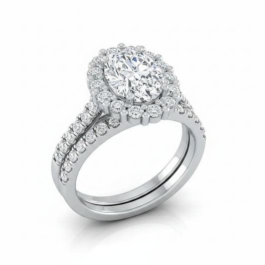 The Fiona Matching Wedding Band, Oval in Platinum