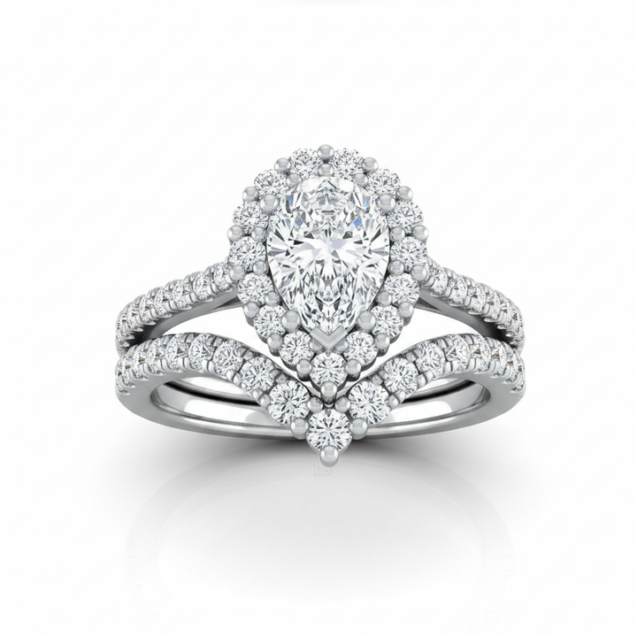 The Fiona Matching Wedding Band, Pear in Platinum | RockHer