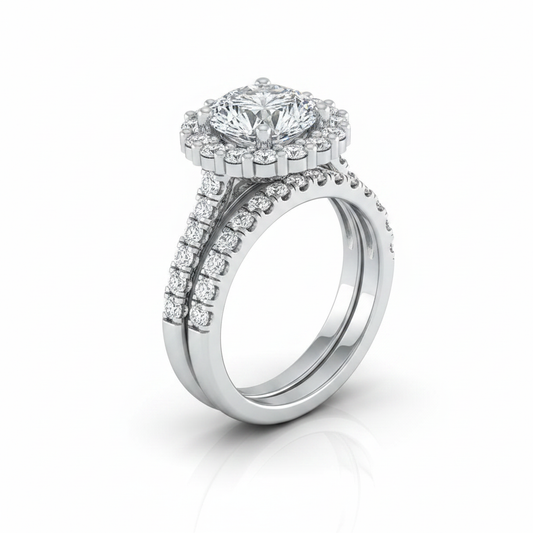 The Fiona Matching Wedding Band, Round in Platinum