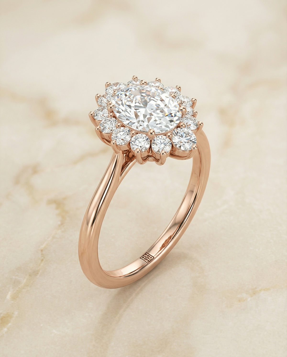 The Eloise oval engagement ring setting in 14K Rose Gold | RockHer