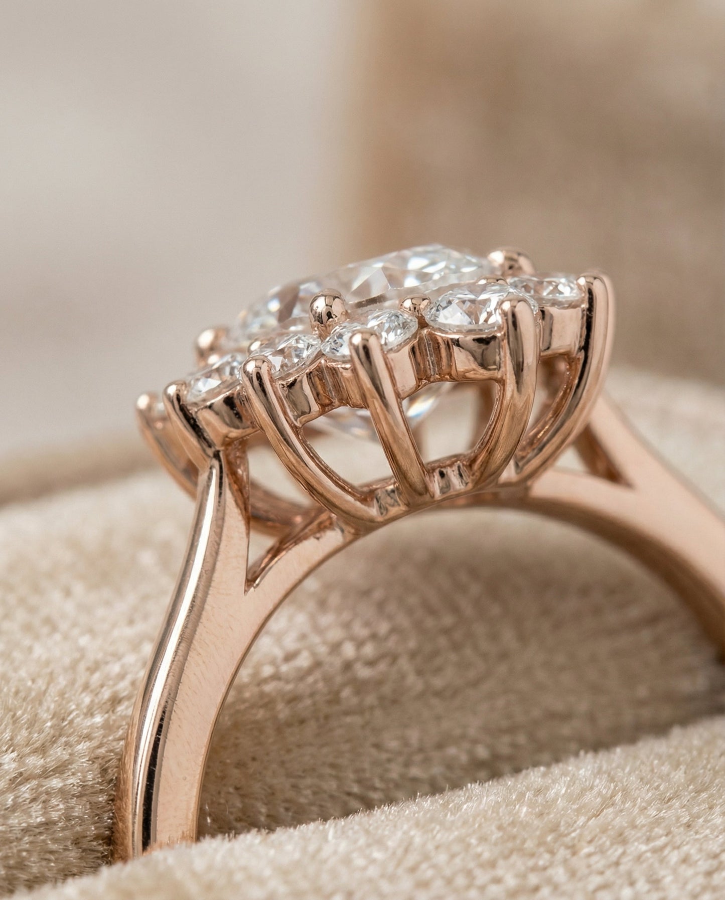 Eloise Select Floral Halo Oval in 14K White Gold – view 4