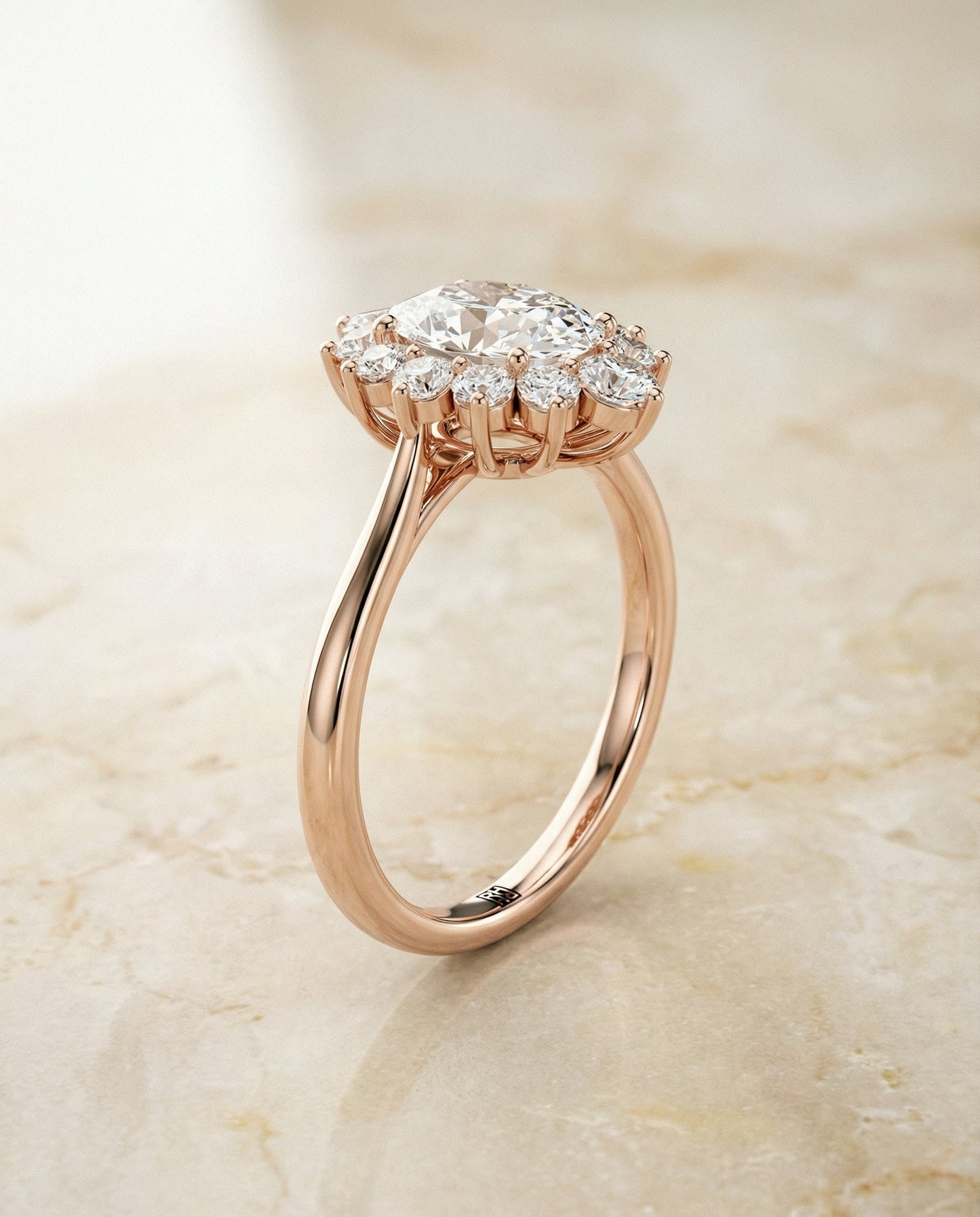 Eloise Select Floral Halo Oval in 14K White Gold – view 6