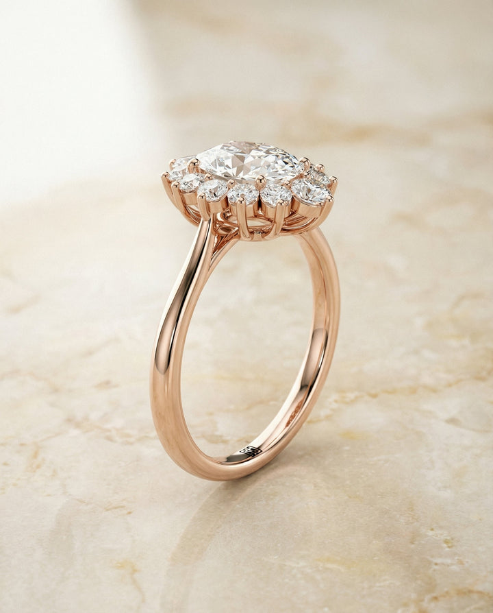 Eloise Select Floral Halo Oval in 14K White Gold – view 6