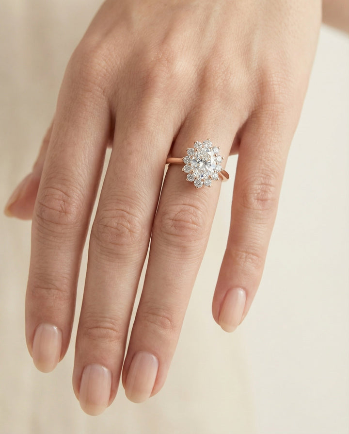 Eloise Select Floral Halo Oval in 14K White Gold – view 5