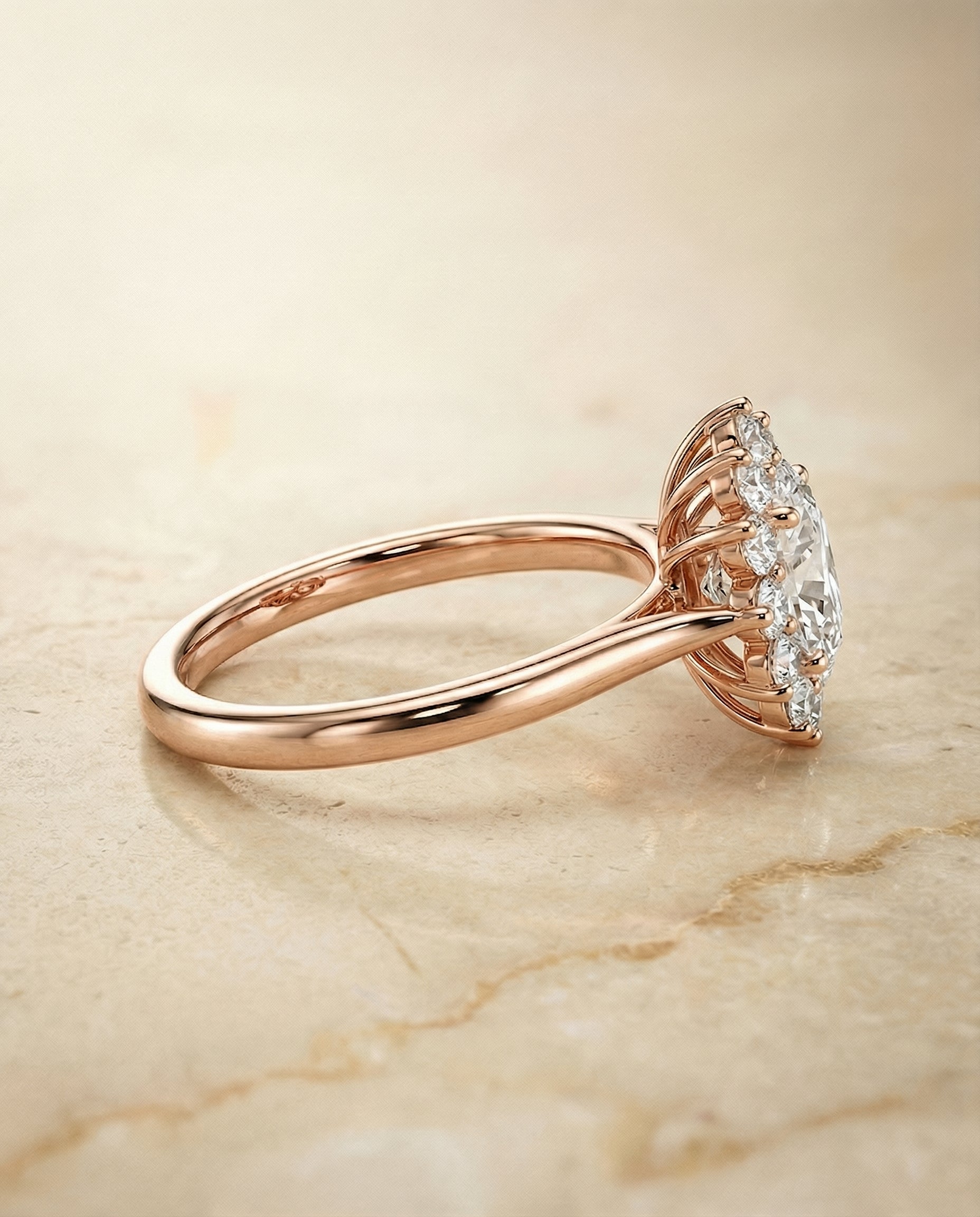 Floral Halo styling on The Eloise oval engagement ring setting | RockHer