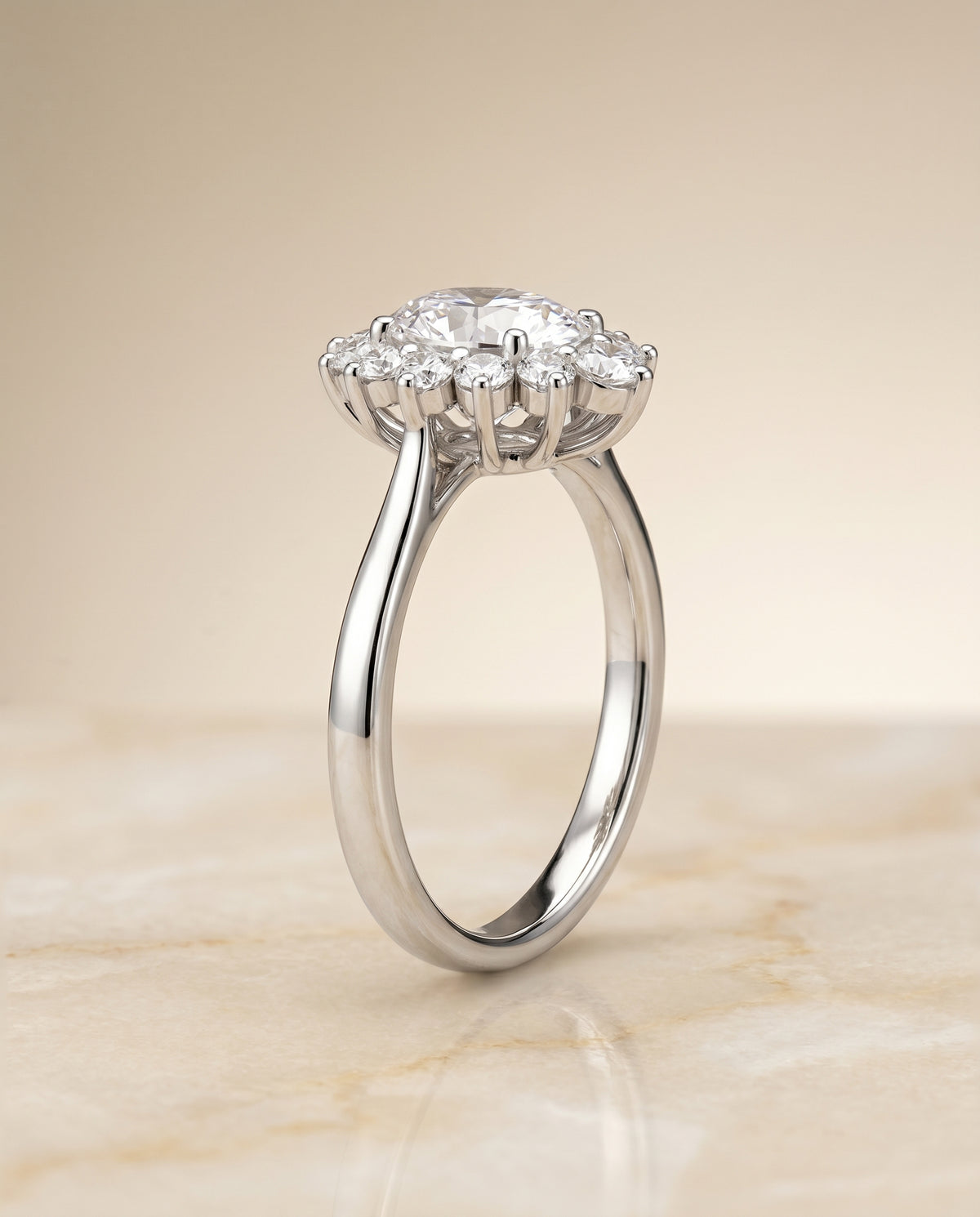 The Eloise oval engagement ring setting in Platinum | RockHer