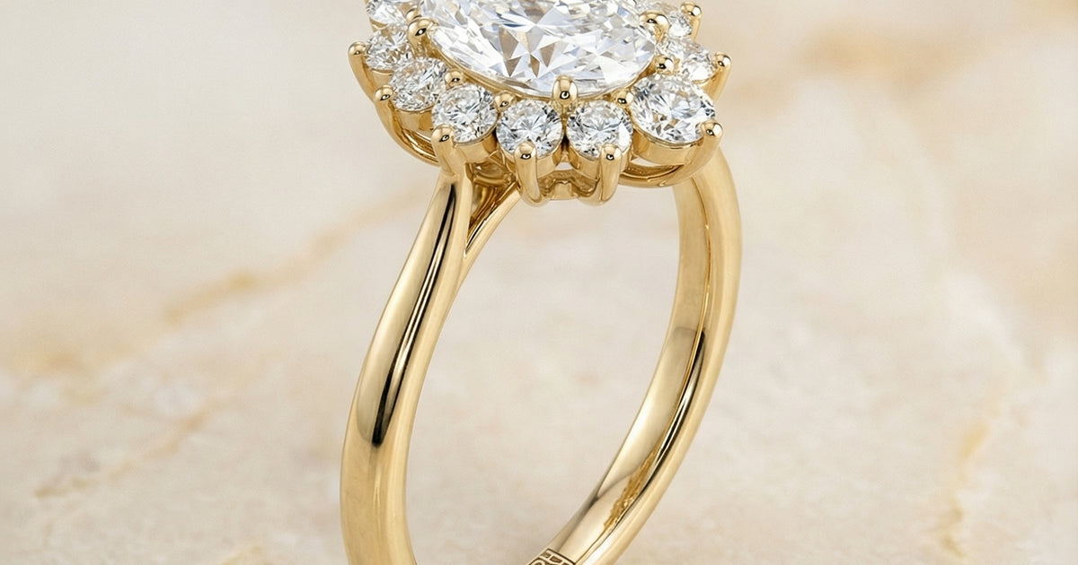 Eloise Pavé Halo Setting, 18K Yellow Gold | RockHer