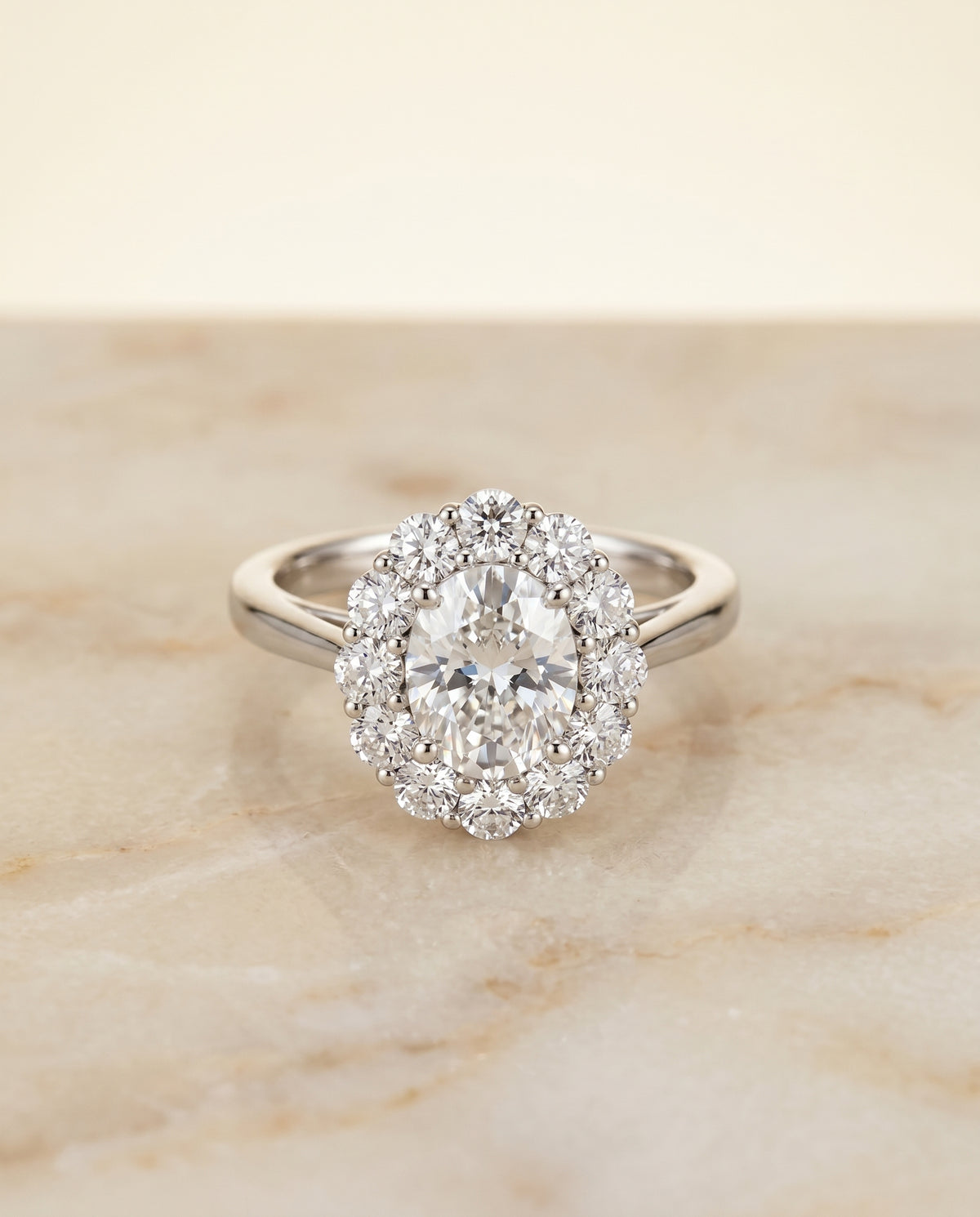 The Faith oval engagement ring setting in Platinum | RockHer
