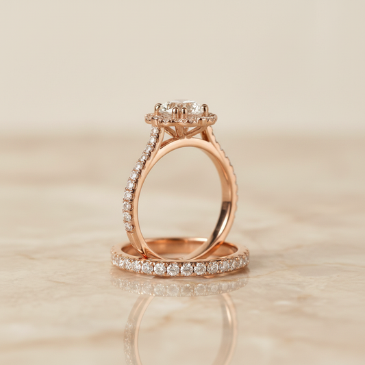 The Florence Matching Wedding Band, Round in 14K Rose Gold