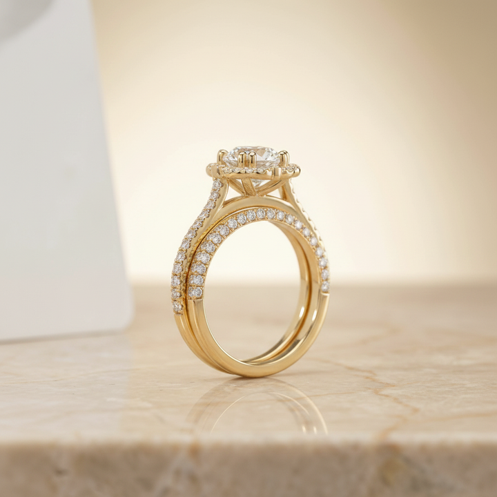The Florence Matching Wedding Band, Round in 18K Yellow Gold | RockHer
