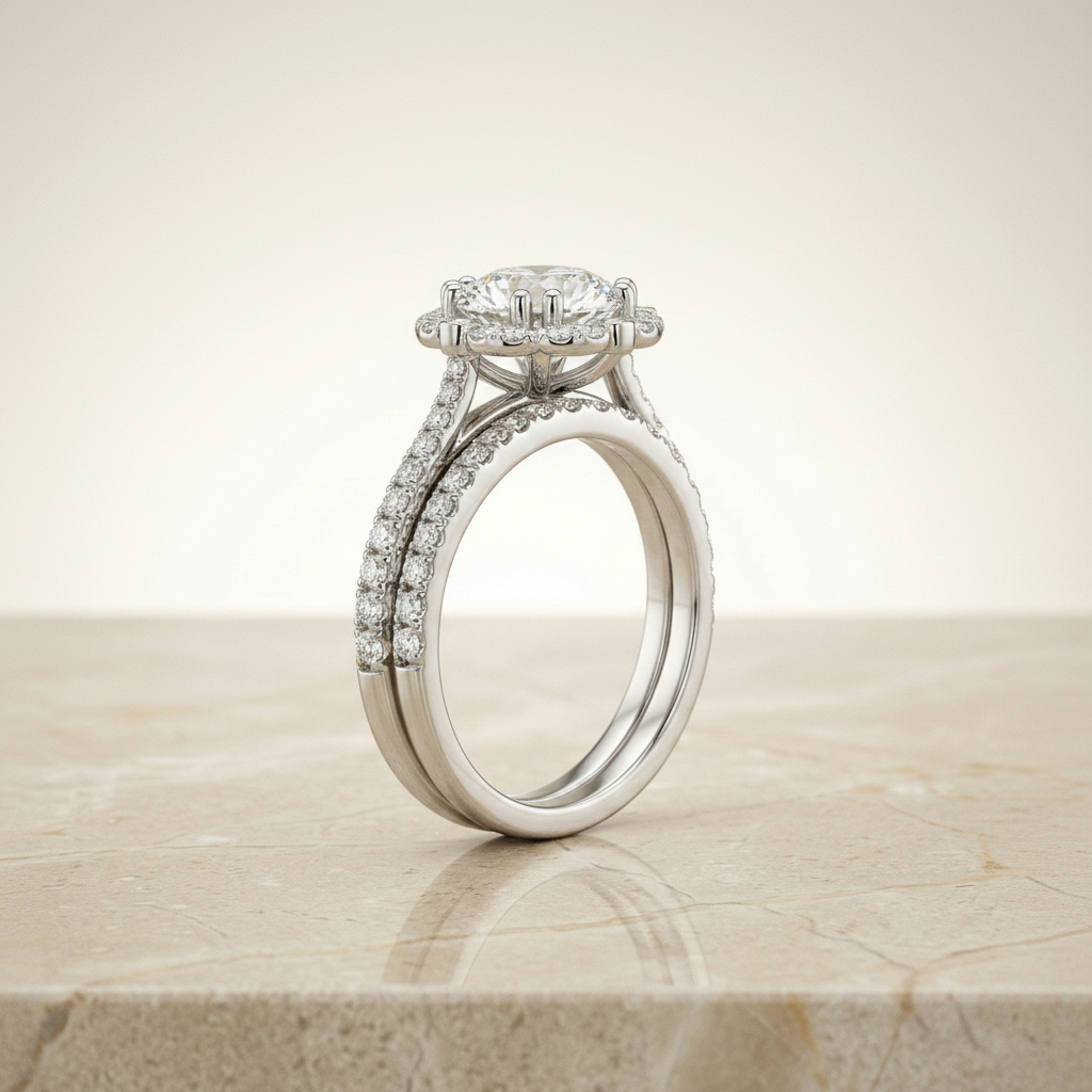 The Florence Matching Wedding Band, Round in Platinum