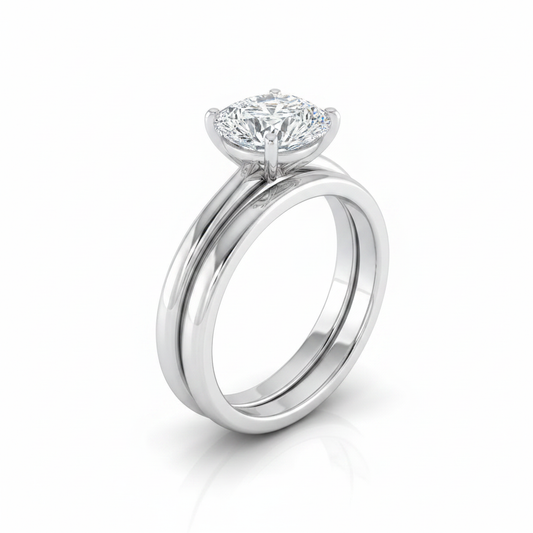 The Floria Matching Wedding Band, Pear in 18K White Gold