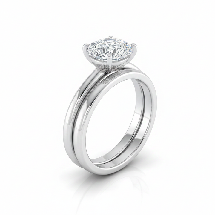 The Floria Matching Wedding Band, Pear in 18K White Gold | RockHer