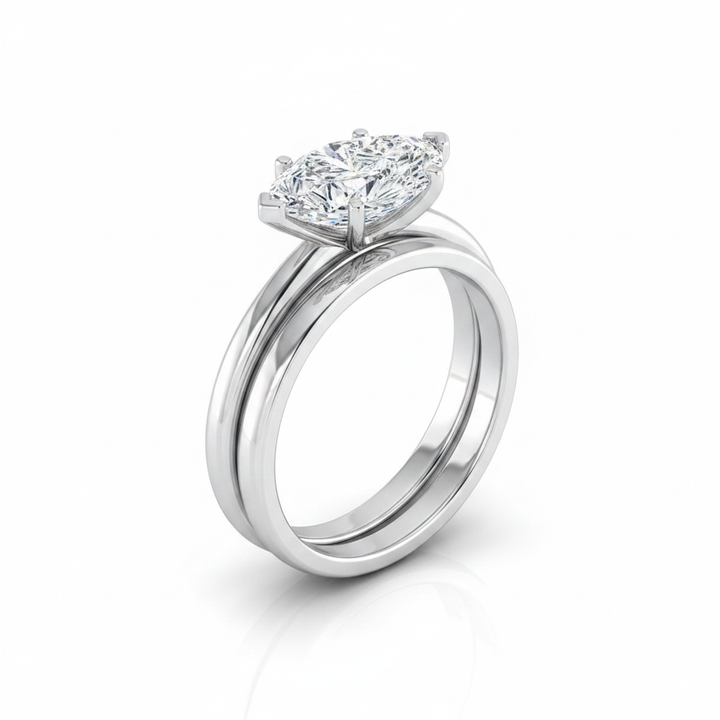 The Floria Matching Wedding Band, Marquise in Platinum | RockHer