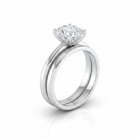 The Floria Matching Wedding Band, Oval in Platinum