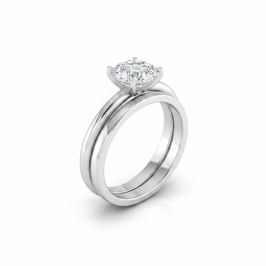 The Floria Matching Wedding Band, Pear in Platinum