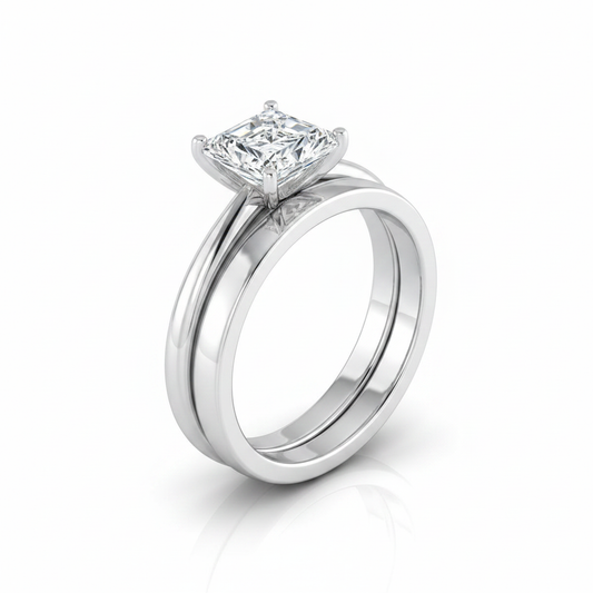 The Floria Matching Wedding Band, Radiant in Platinum