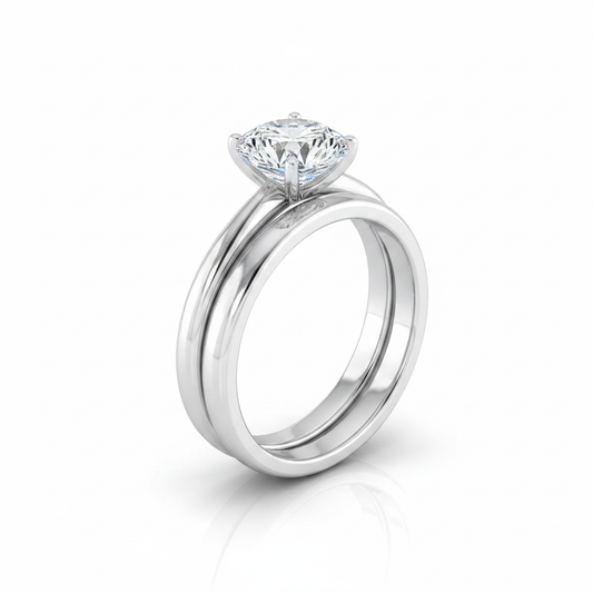 The Floria Matching Wedding Band, Round in Platinum