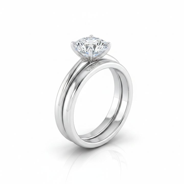 The Floria Matching Wedding Band, Round in Platinum | RockHer