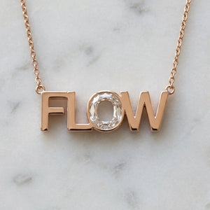 FLOW lab-grown diamond letter necklace in 14K Rose Gold