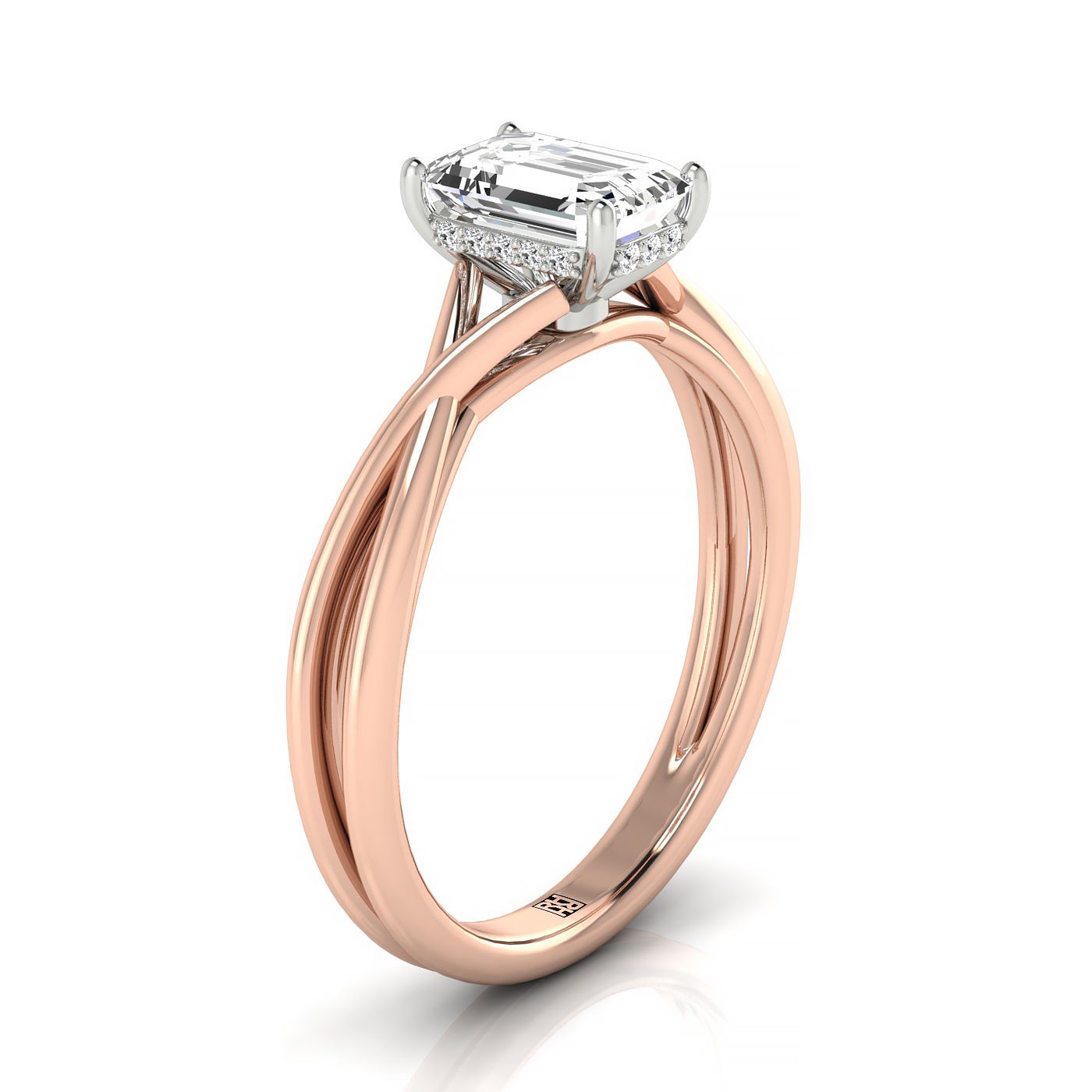Select Solitaire Cut styling on The Grace emerald engagement ring setting | RockHer