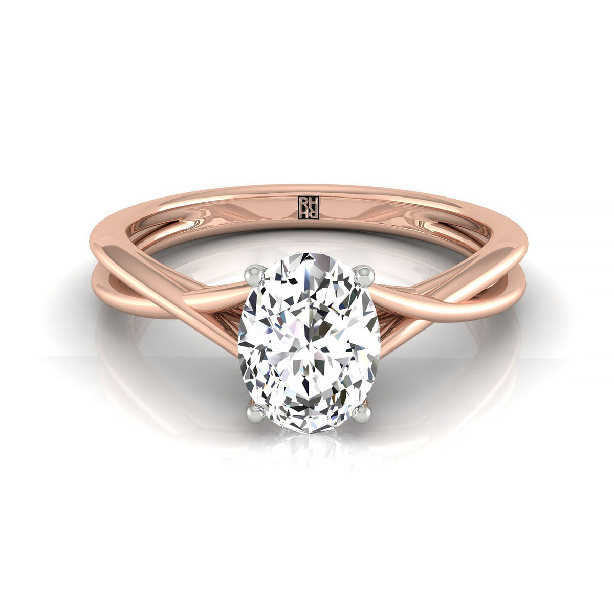 The Grace select solitaire engagement ring setting, shown in 14K Rose Gold | RockHer