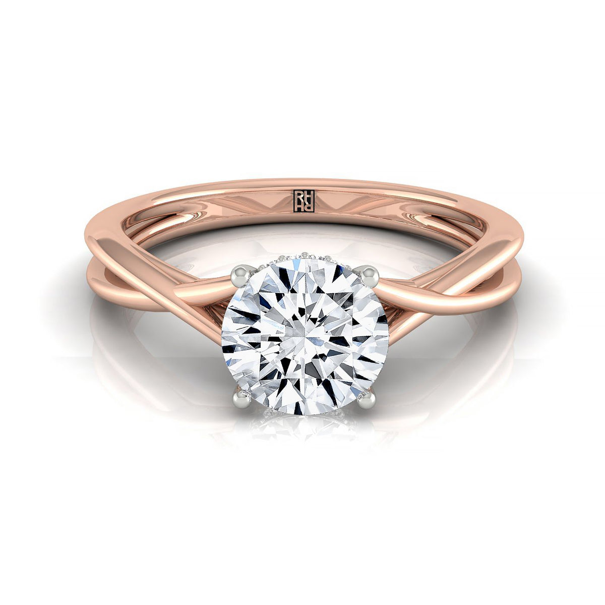The Grace select solitaire engagement ring setting, shown in 14K Rose Gold | RockHer