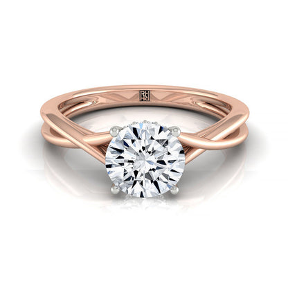Grace Select Solitaire Round Lab Diamond Engagement Ring in 14K Rose Gold, front view | RockHer