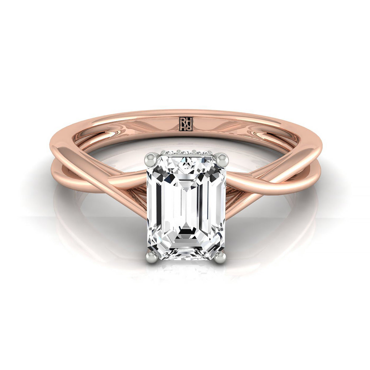 The Blondie emerald engagement ring setting in 14K Rose Gold | RockHer