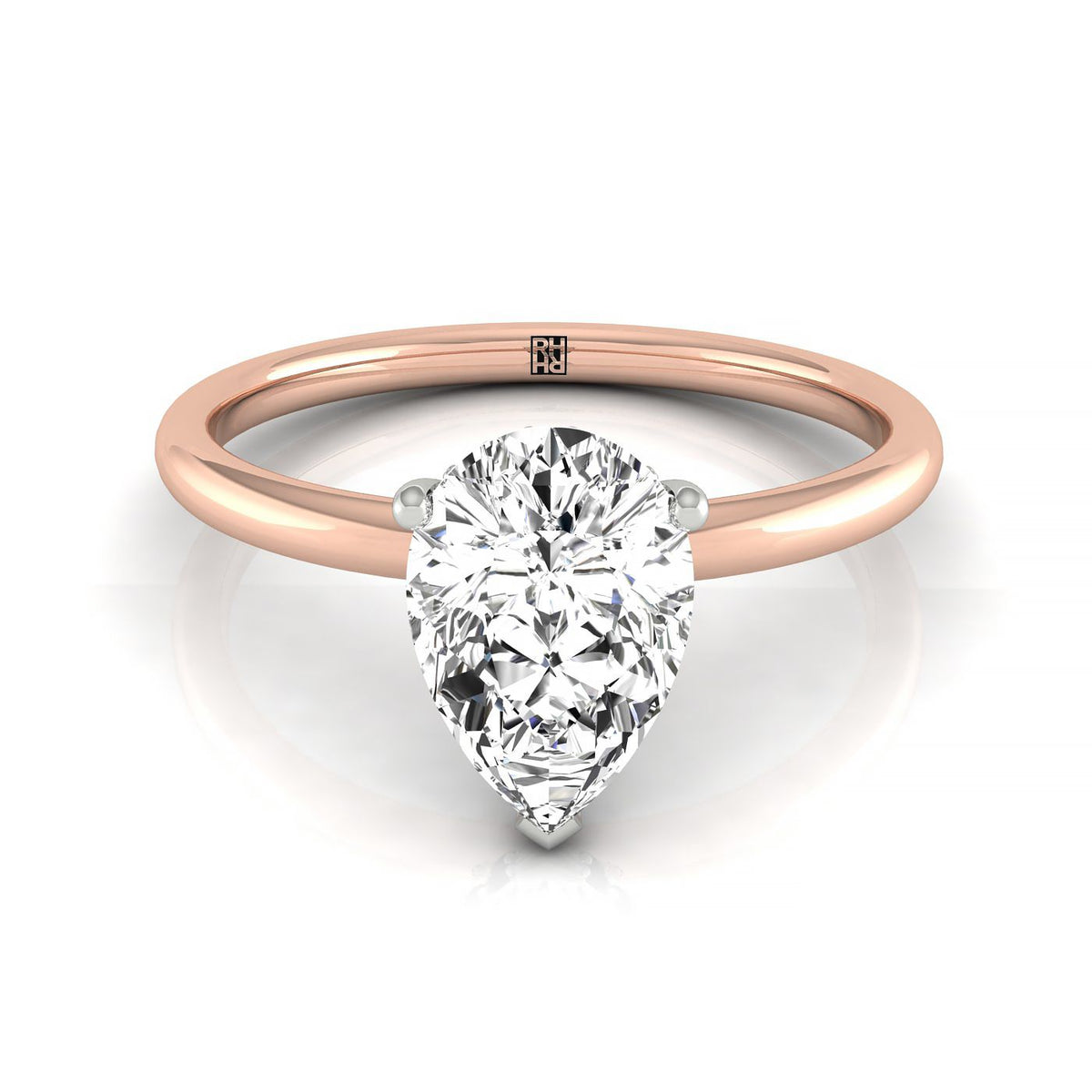 The Dolly select double hidden halo solitaire engagement ring setting, shown in 14K Rose Gold | RockHer
