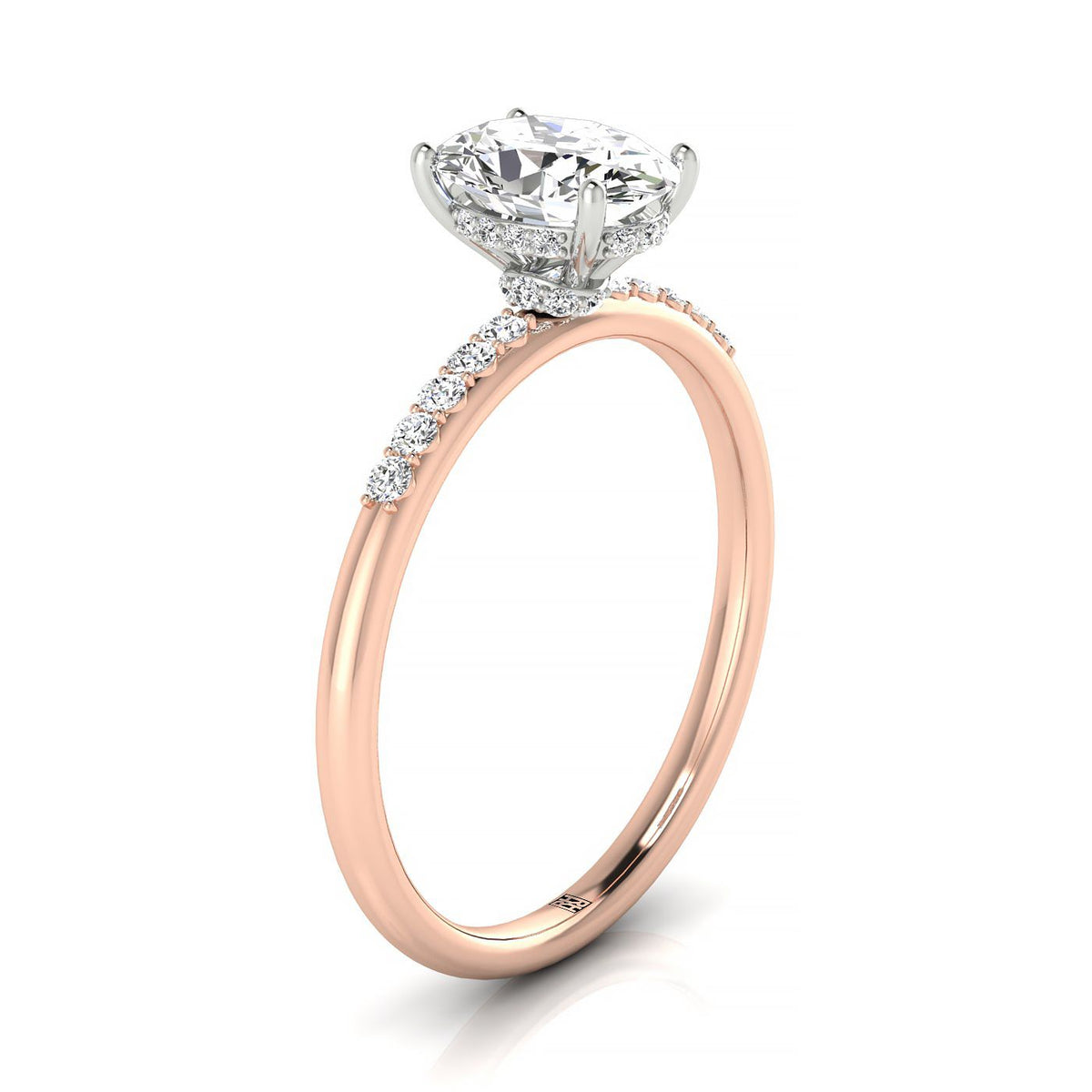 Made to order: The Abbey oval engagement ring setting in 14K Rose Gold | RockHer
