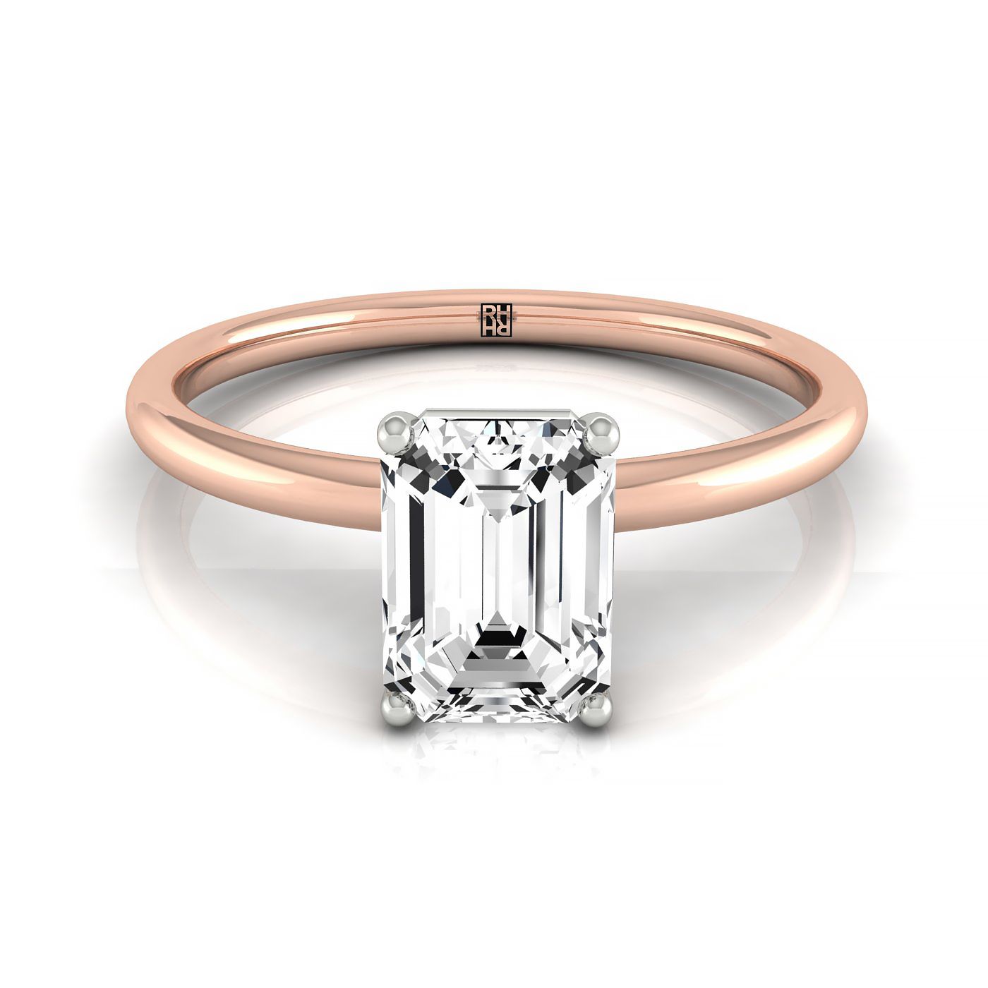 The Joni Select Hidden Halo Engagement Ring with Lab Diamond in 14K Rose Gold - view 1
