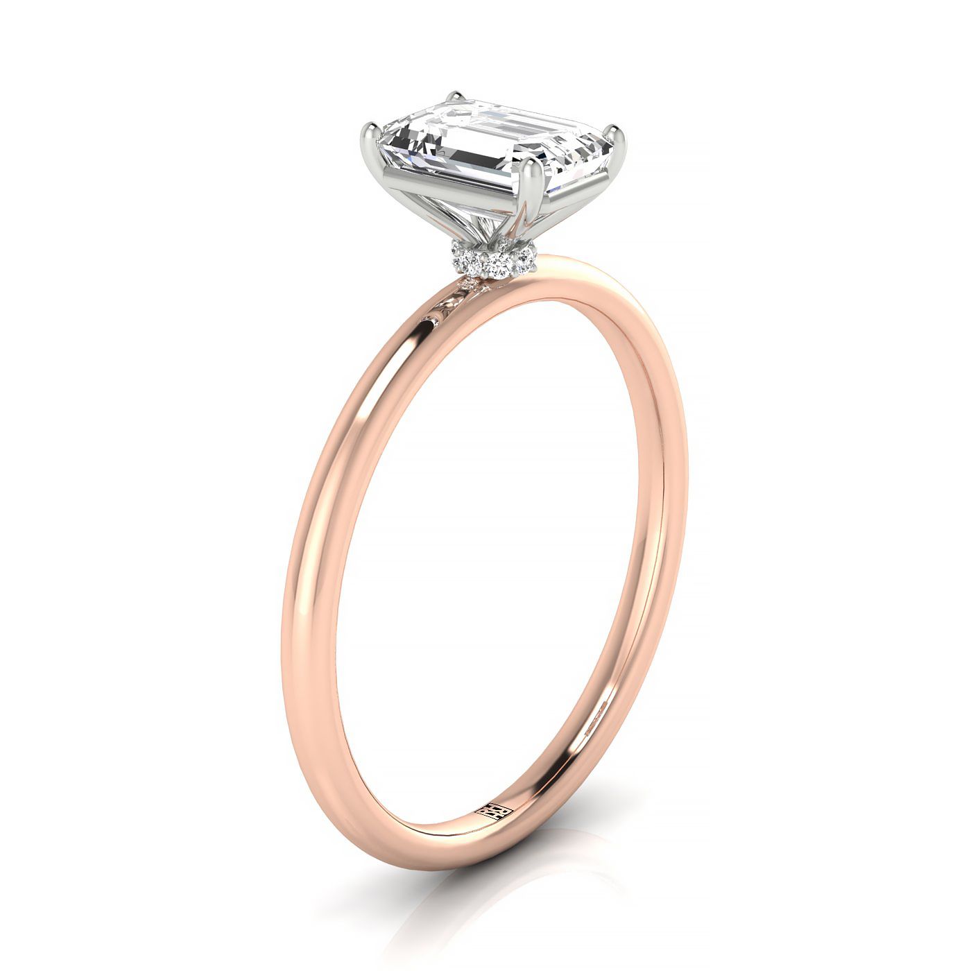 The Joni Select Hidden Halo Engagement Ring with Lab Diamond in 14K Rose Gold - view 2
