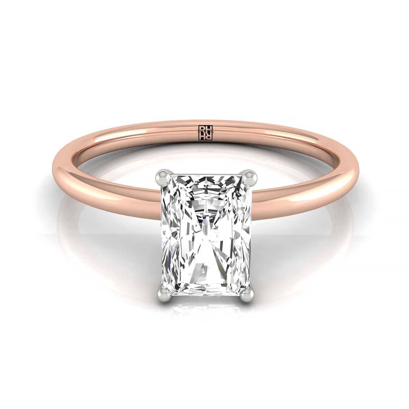 The Joni Select Hidden Halo Engagement Ring with Lab Diamond in 14K Rose Gold - view 1