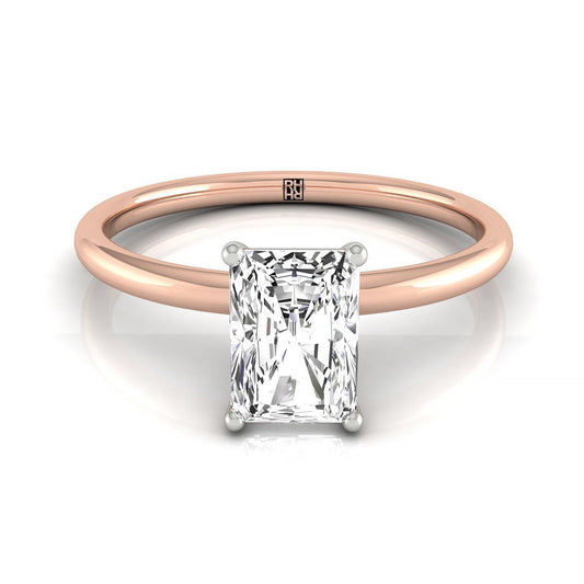 The Joni Select Hidden Halo Engagement Ring with Lab Diamond in 14K Rose Gold - view 1