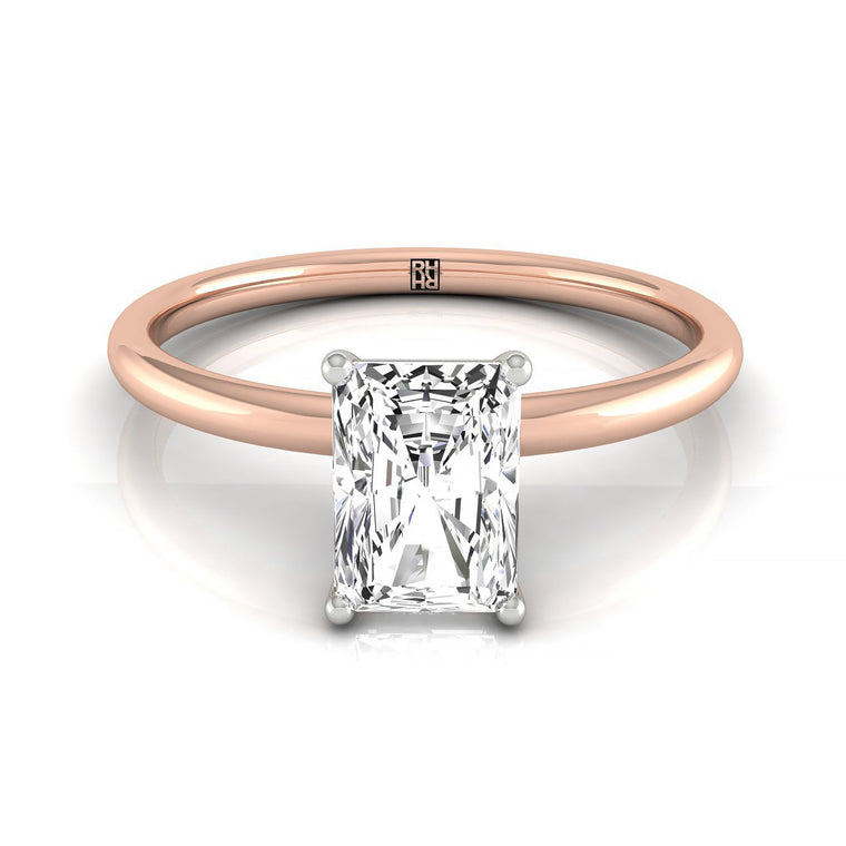 The Joni Select Hidden Halo Radiant Cut Lab Diamond Engagement Ring in 14K Rose Gold