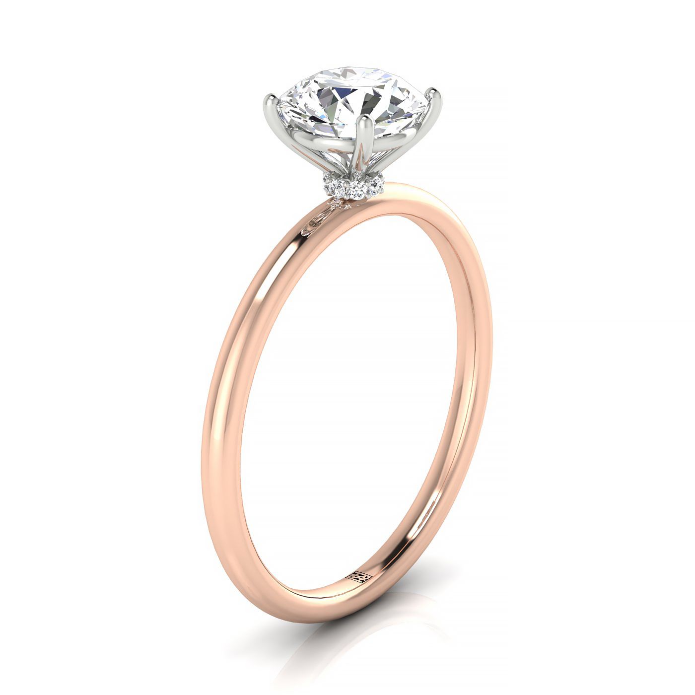 Made to order: The Joni round engagement ring setting in 14K Rose Gold | RockHer