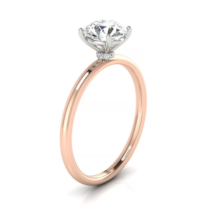 The Joni Select Hidden Halo Engagement Ring with Lab Diamond in 14K Rose Gold - view 2
